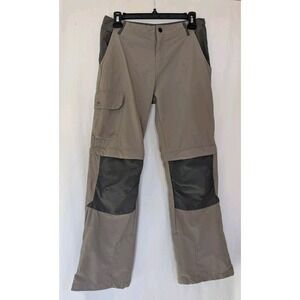 Decathlon Cargo Hiking Khaki Pants Womens Sz 2 Convertible Knee Patches